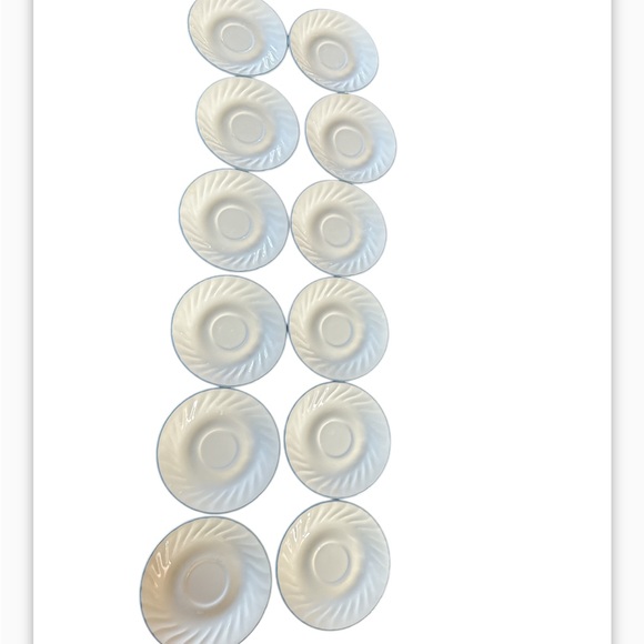 Set of 10 Corelle CorngWare English Meadow 6 inch saucers Swirl Blue Rim - Picture 4 of 6